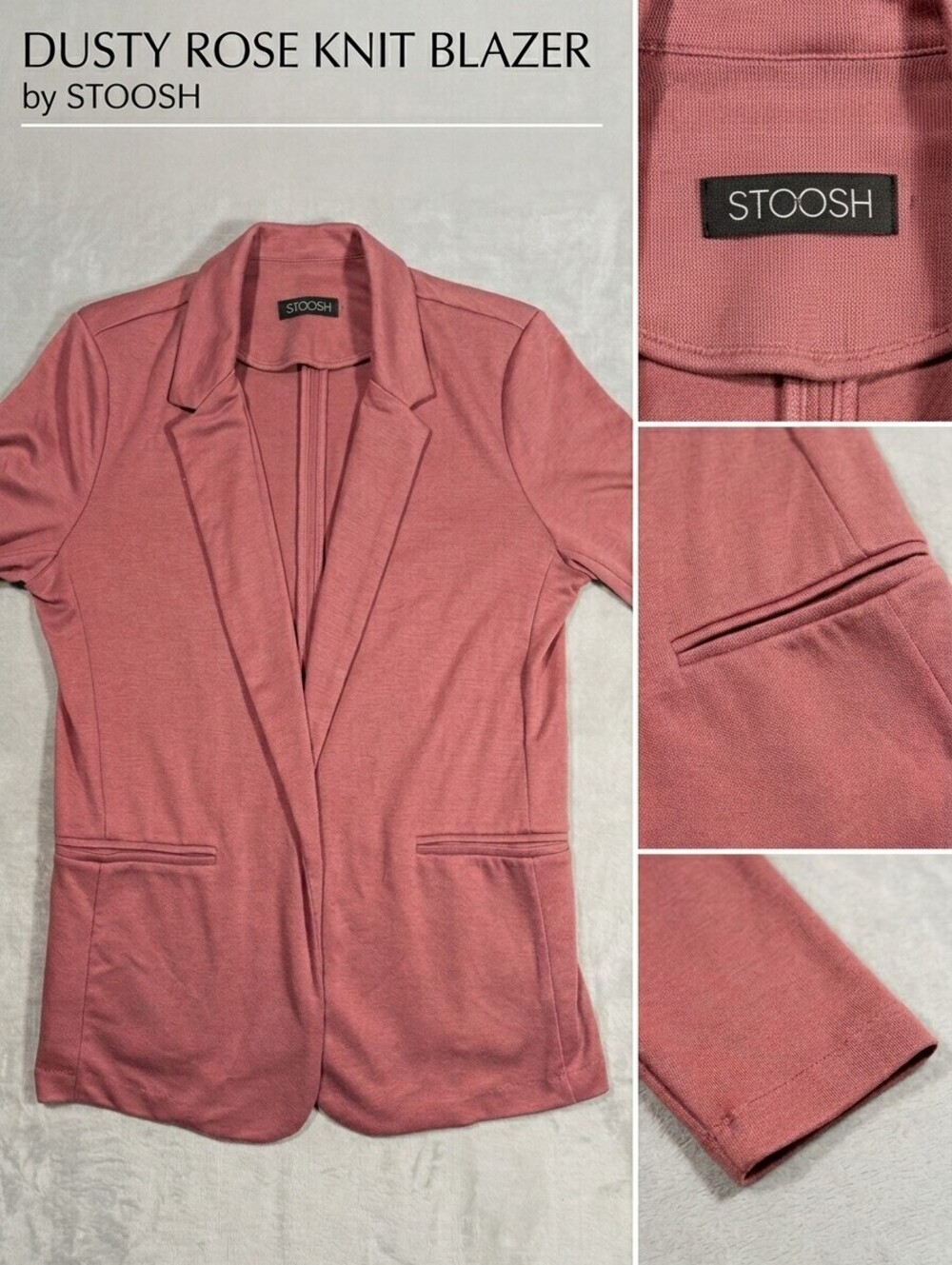 Dusty Rose Knit Blazer by Stoosh, Size M